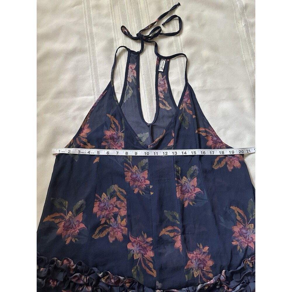 Free People Intimately "Icing On Top" Romper Size S Navy Blue Floral Print - Picture 10 of 16